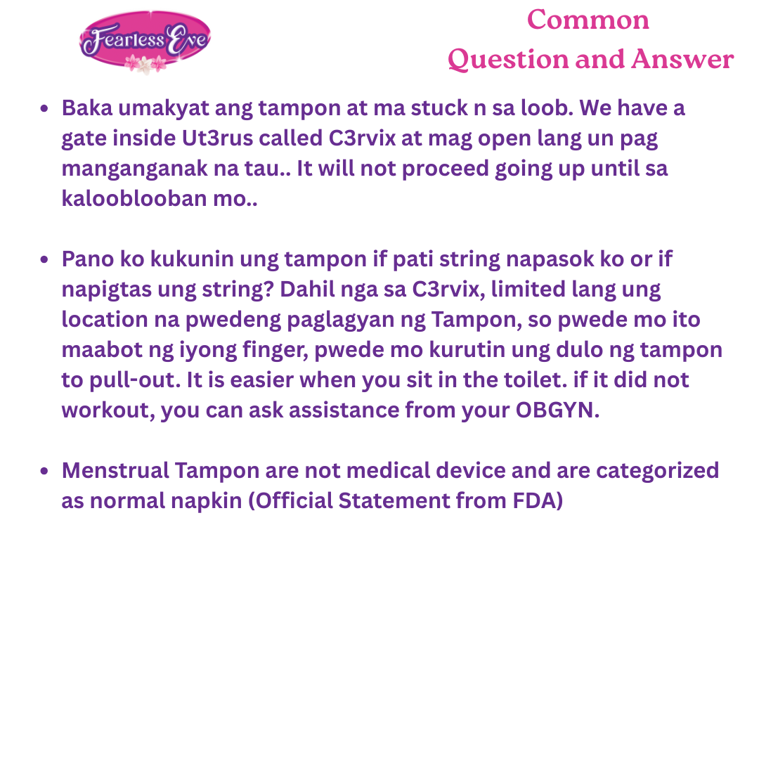 Fearless Eve Regular Flow Menstrual Tampon with Applicator (5pcs)